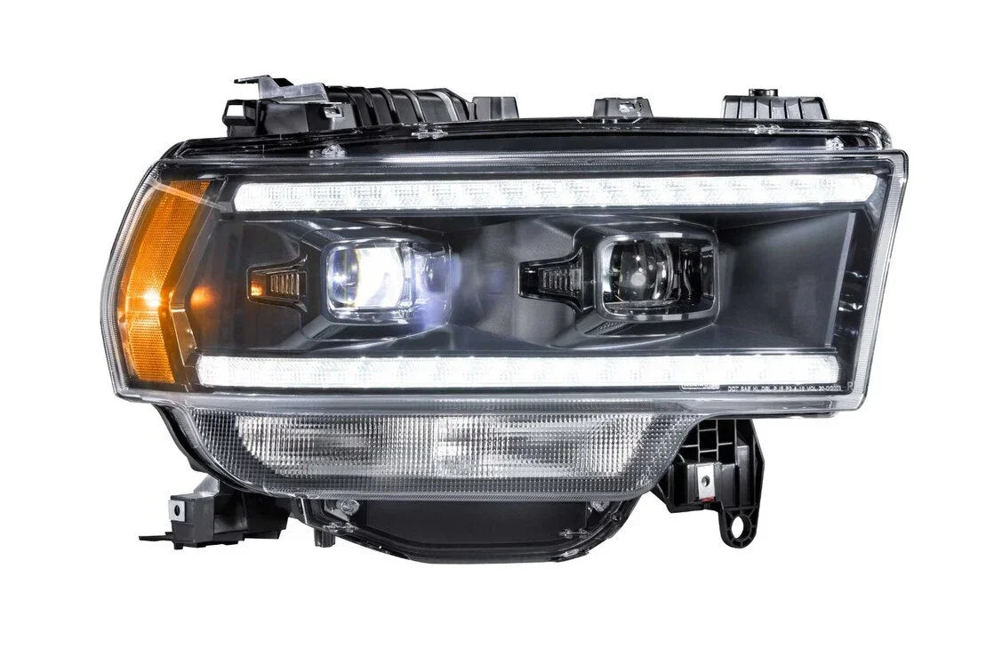 LED projector headlight assembly for Toyota Tacoma, clear lens with amber turn signal