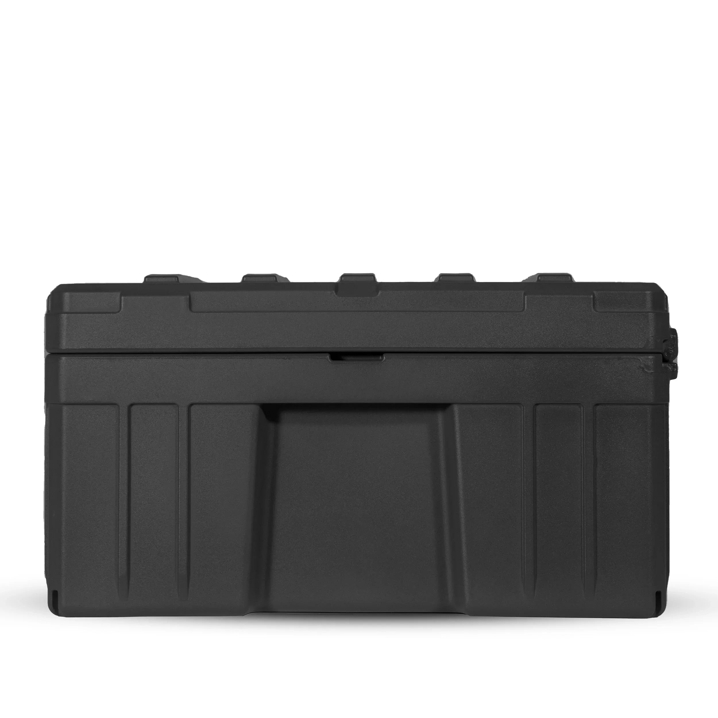 Black rugged storage case for overlanding, camping, and vehicle gear organization