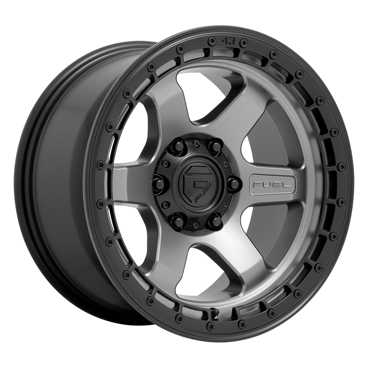 Fuel Block (D752) Wheel - Matte Gunmetal w/ Black Ring