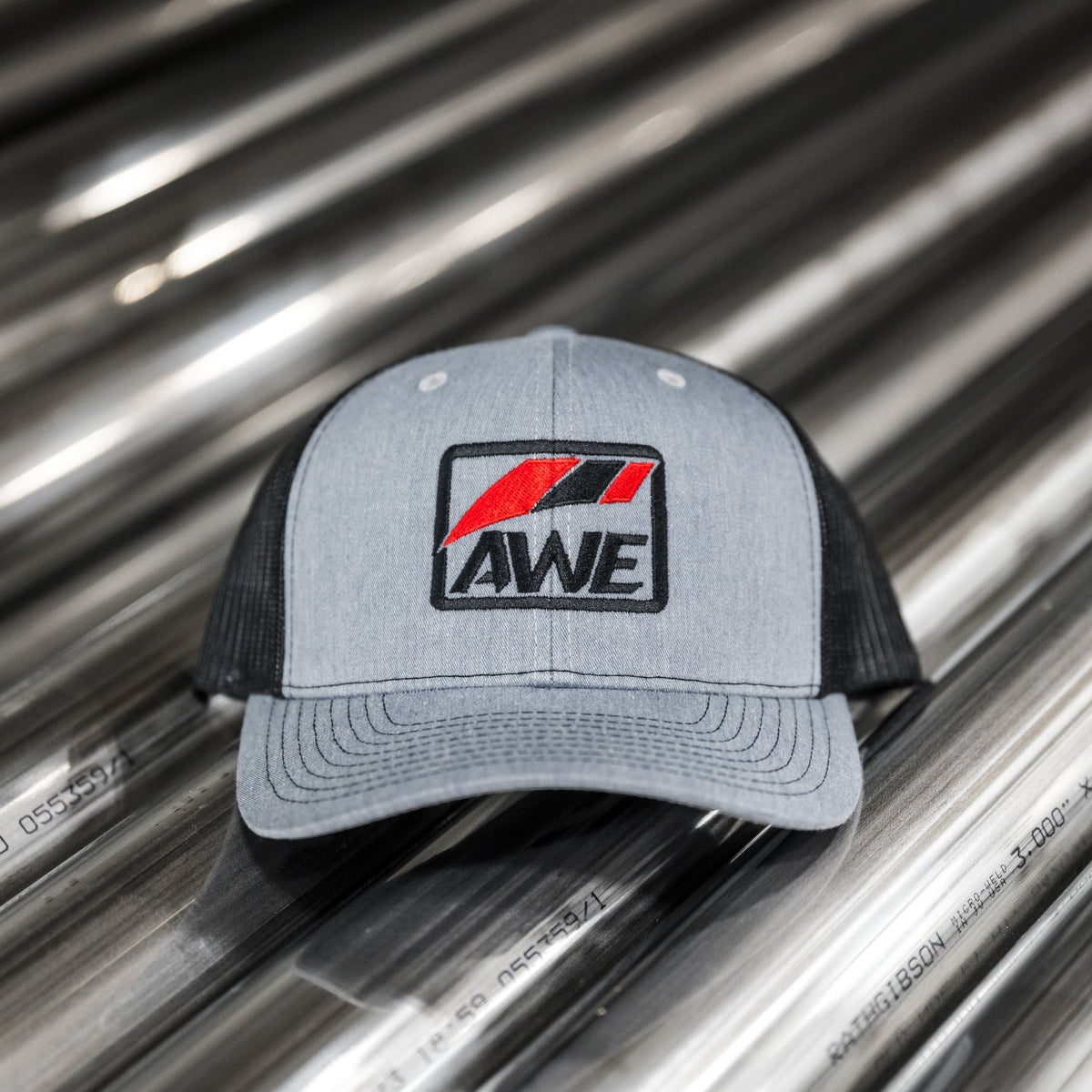 AWE meshback hat in heather gray for universal fit