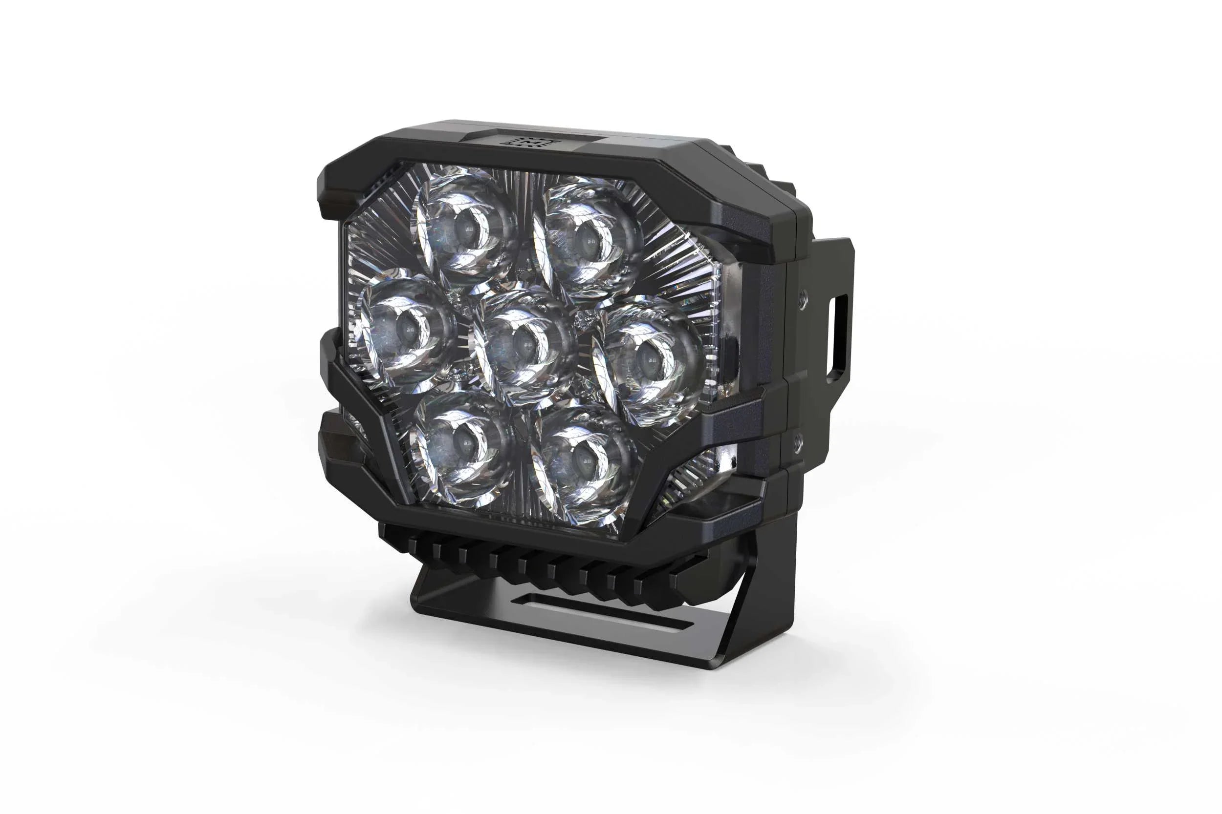 Rectangular off-road LED pod light with six reflectors, suitable for overlanding vehicles