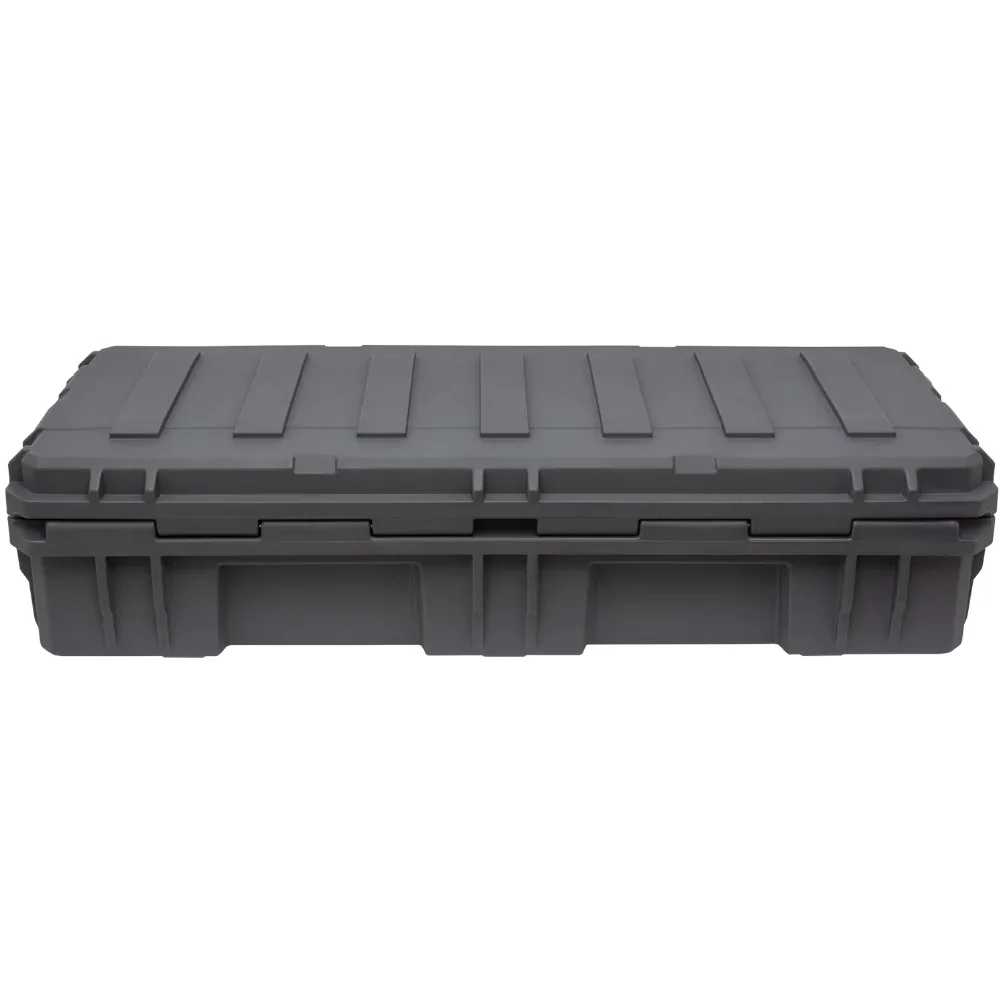 Heavy-duty gray storage case for overlanding gear and adventure vehicle accessories