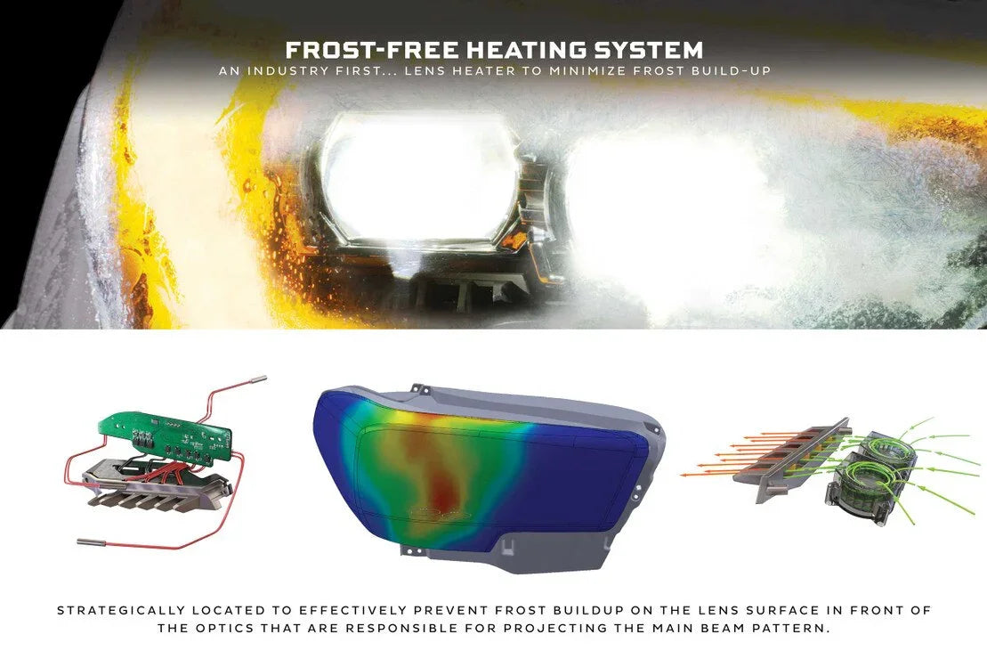 Toyota Tacoma XB Evo headlights with frost-free heating system and lens heater technology