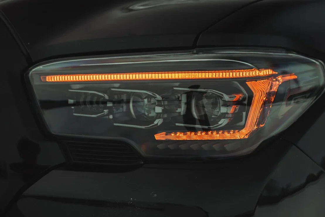 LED projector headlight with amber turn signal on Toyota Tacoma