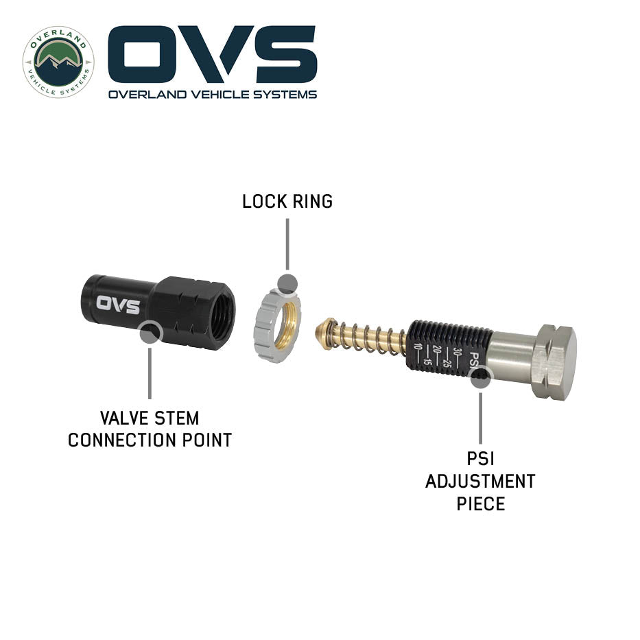 Overland Vehicle Systems 4 piece adjustable tire deflator kit with storage bag - view 6