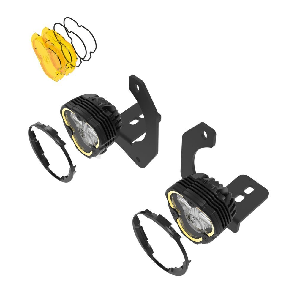 KC HiLiTES FLEX ERA® 3 Dual-Mode SAE Fog Light Pocket Kit — Jeep JK/JL/JT Steel Bumpers (97149)