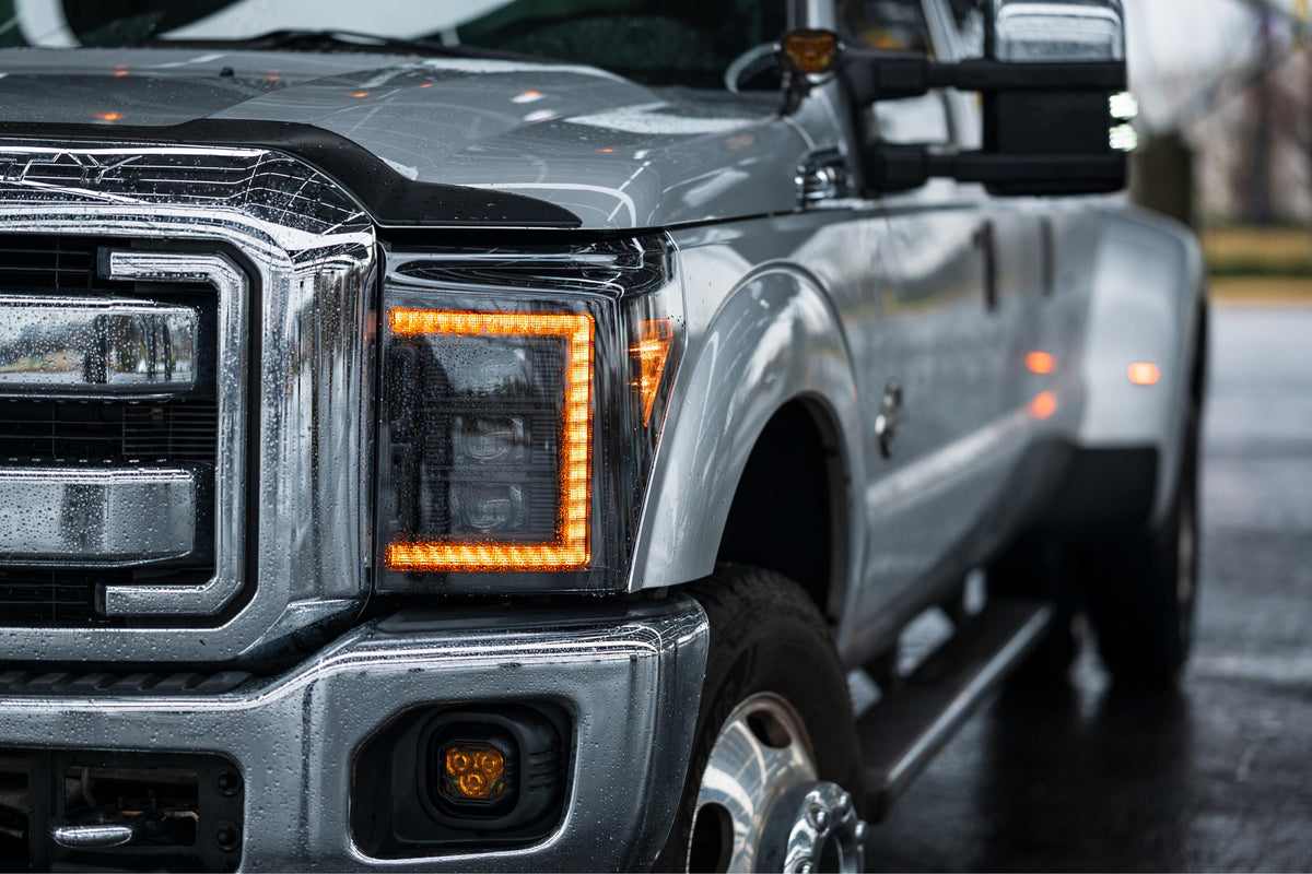 Morimoto Ford Super Duty (11-16) XB LED Headlights, Amber DRL, Triple Projector - LF505-A-ASM