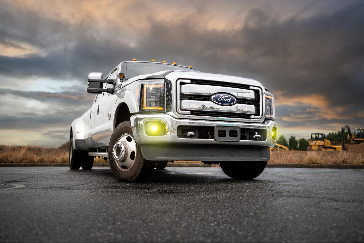 Morimoto Ford Super Duty (11-16) XB LED Headlights, Amber DRL, Triple Projector - LF505-A-ASM