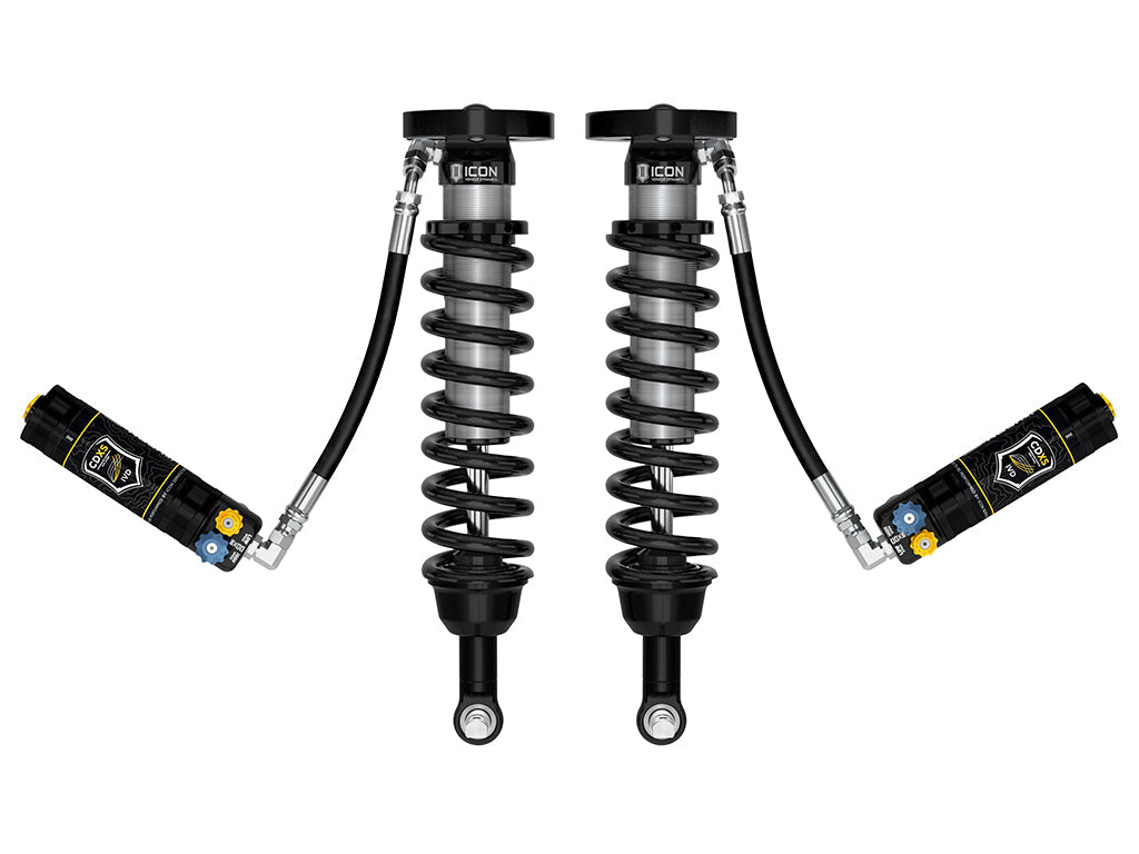 ICON V.S. 2.5 front remote reservoir coilovers with CDXS for Chevy Silverado 1500 and GMC Sierra 1500 2019-2026