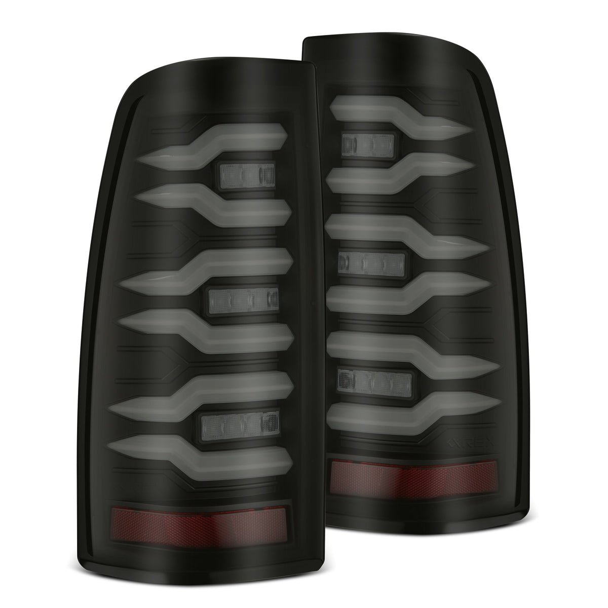 AlphaRex LUXX-Series LED Tail Lights for Chevrolet Silverado 1500 / Chevrolet Silverado HD 2500/3500 - Black Smoke