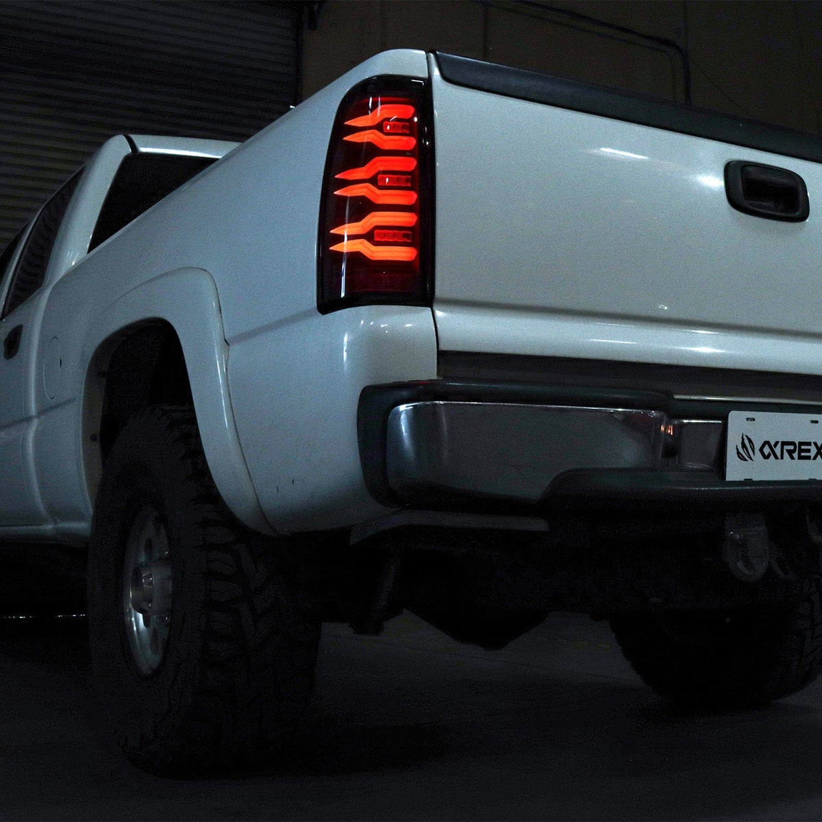 AlphaRex LUXX-Series LED Tail Lights for Chevrolet Silverado 1500 / Chevrolet Silverado HD 2500/3500 - Black Red