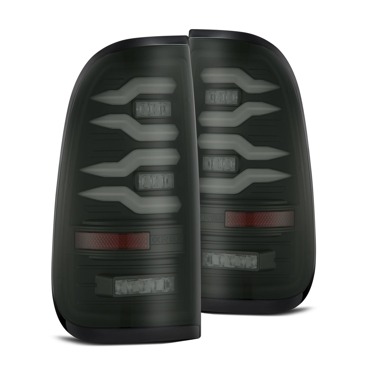 AlphaRex LUXX-Series LED Tail Lights for Ford Super Duty / Ford F-150 - Black Smoke