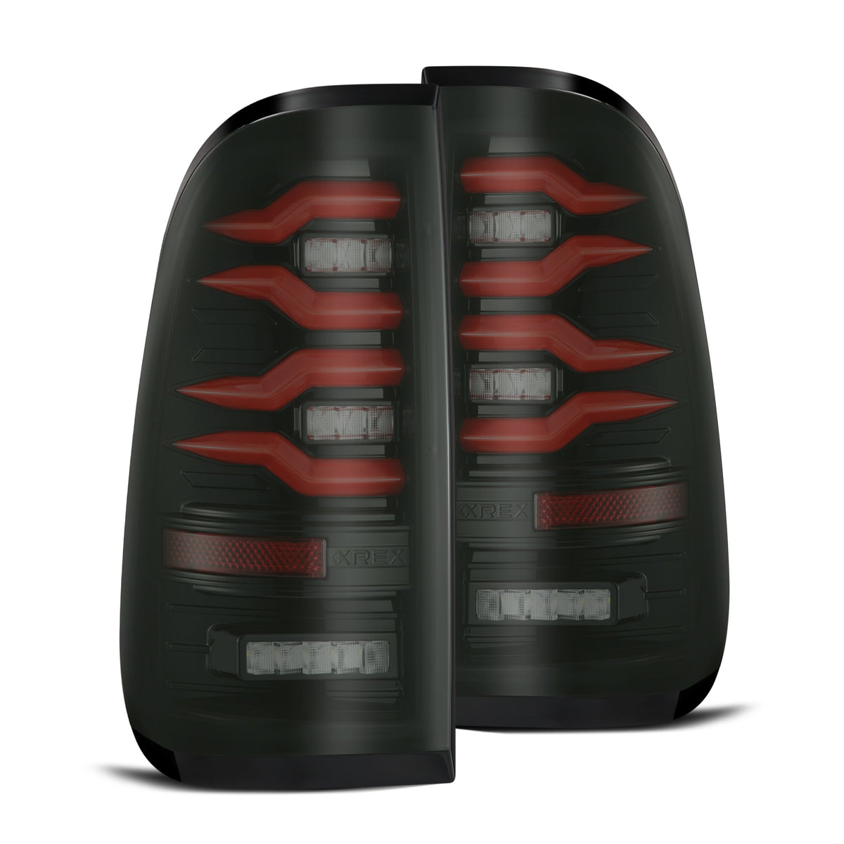 AlphaRex LUXX-Series LED Tail Lights for Ford Super Duty / Ford F-150 - Black Red