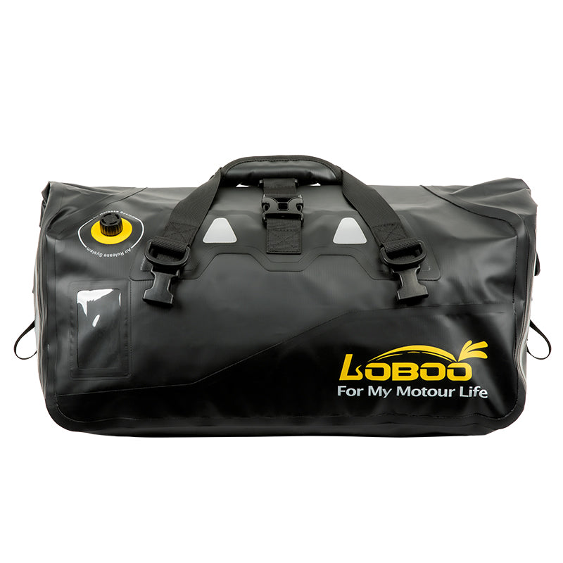 LOBOO Waterproof Motorcycle PVC Tail Bag Magnetic Closure & Reflective Strips