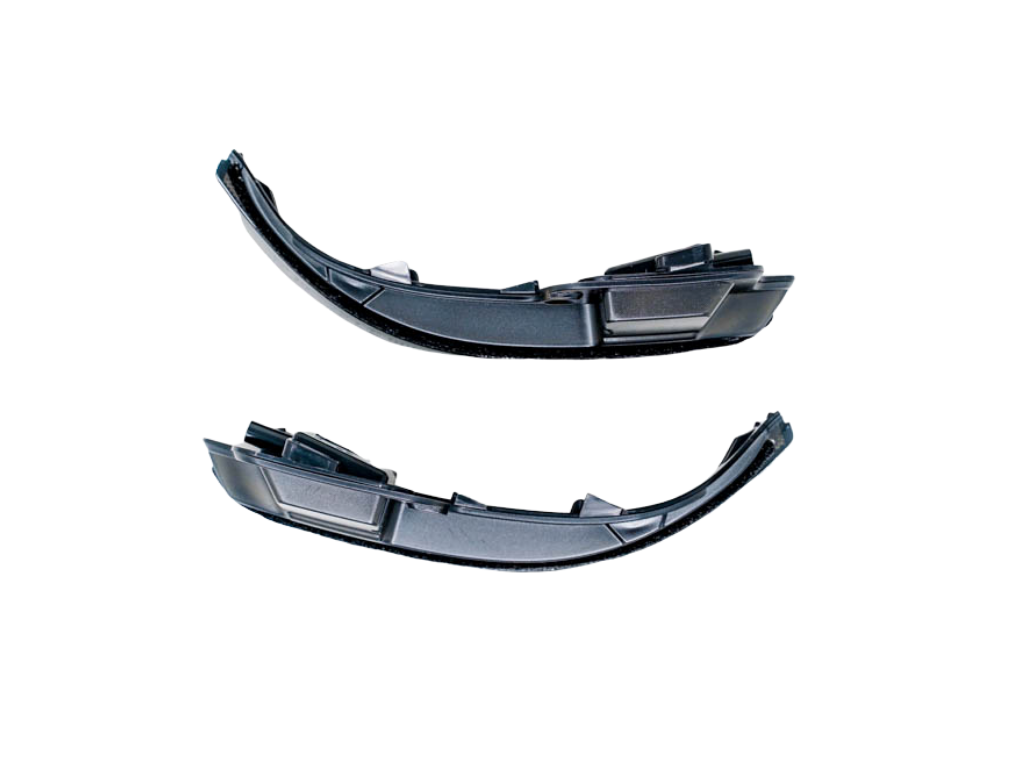 Pair of black automotive indicator light covers for Toyota or Jeep vehicles on white background