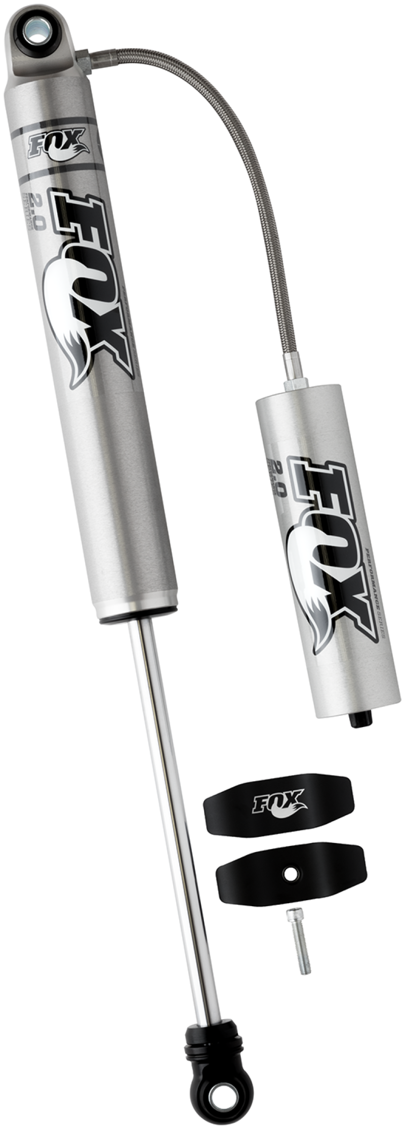 FOX 2.0 Performance Series Smooth Body Remote Reservoir Rear Shock (0-1 in. Lift), fits Chevy Silverado HD 2500/3500