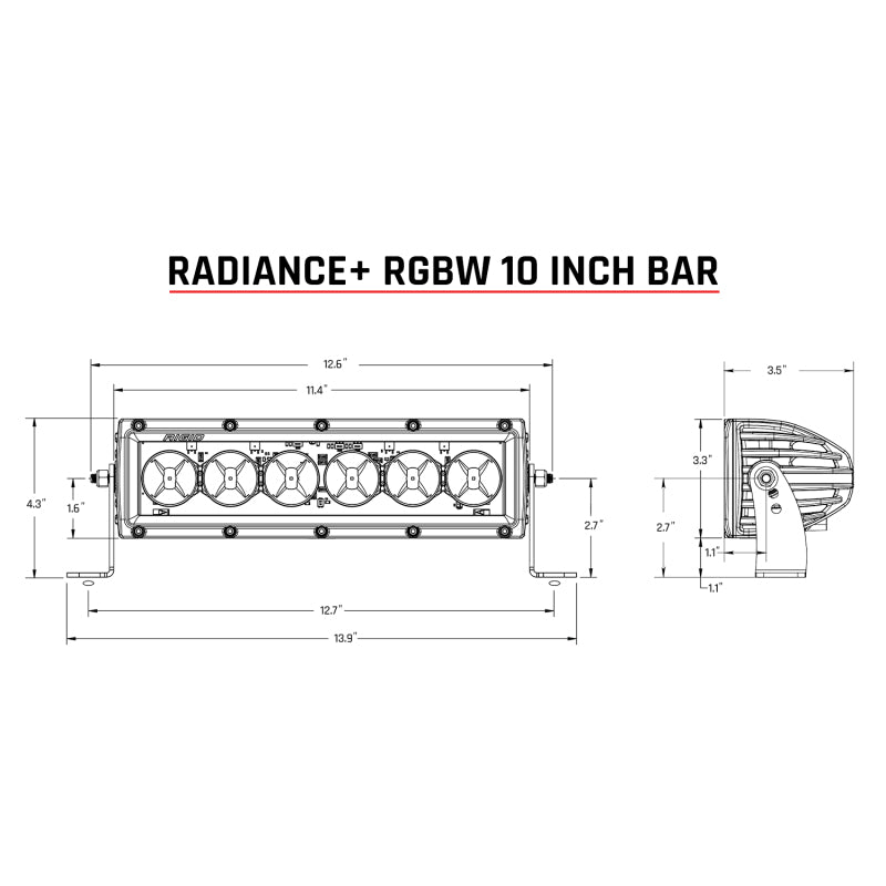 RIGID Radiance+ 10 in. RGBW LED Light Bar