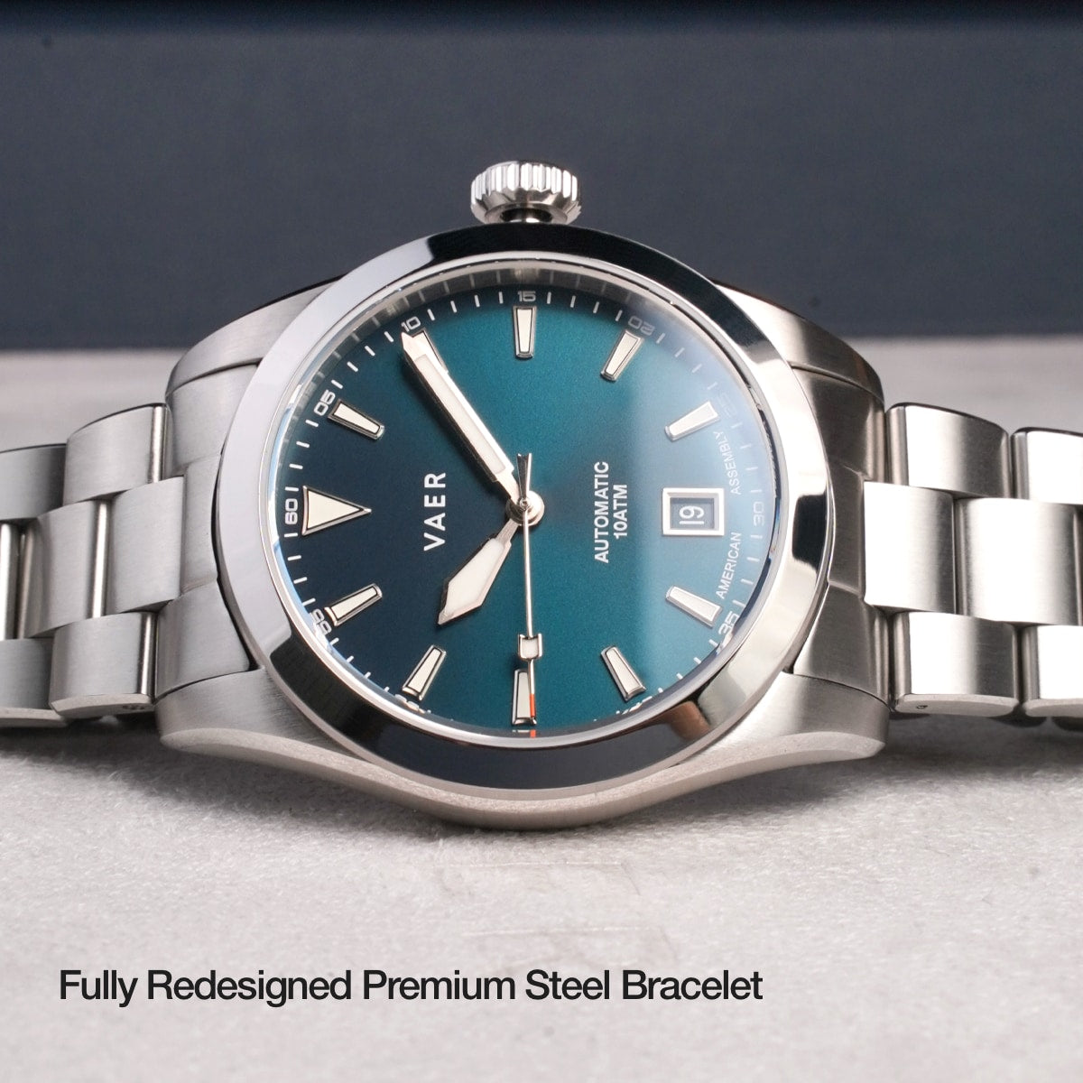 VAER A5 Atlas Green Auto Mens Watch - 38mm USA