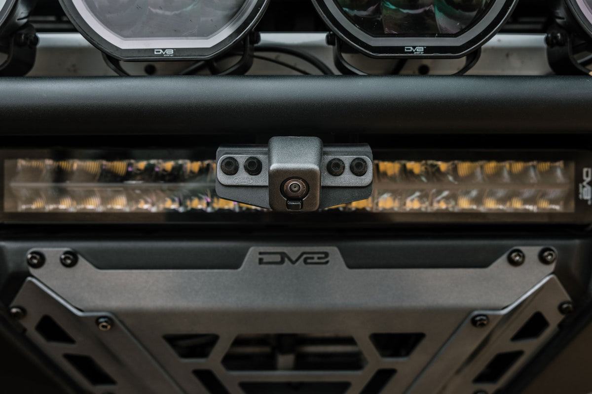 DV8 Offroad tube front bumper camera relocation bracket for 2021-2026 Ford Bronco and Bronco Raptor