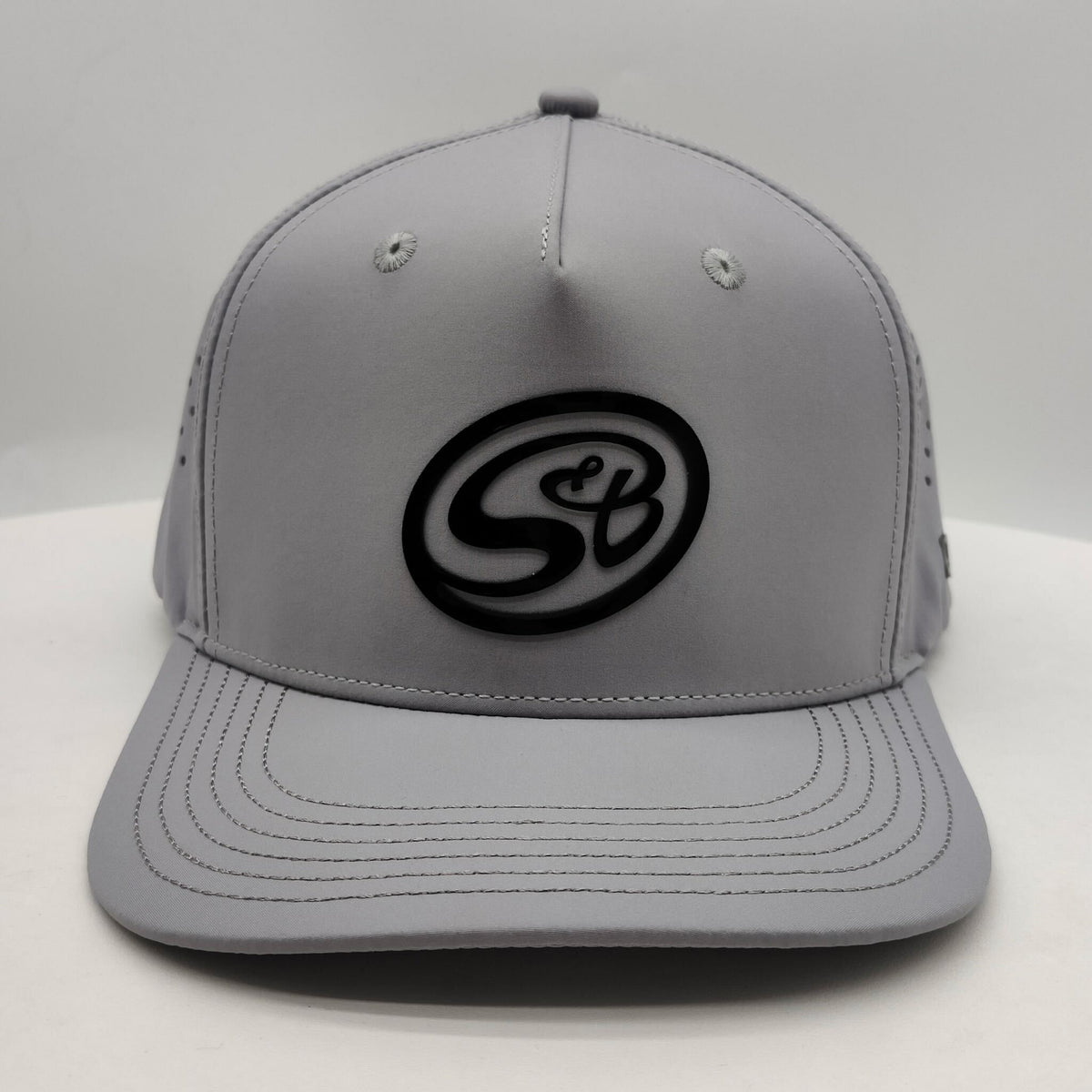 S&B grey performance snapback hat, universal fit