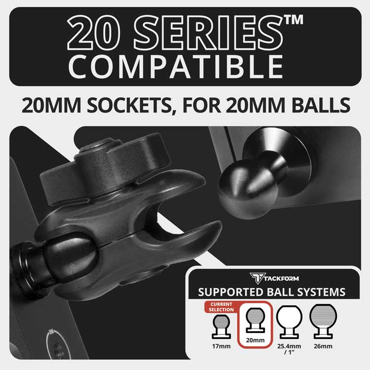Tackform DuraLock 20 Series 2" dual socket arm for universal fit