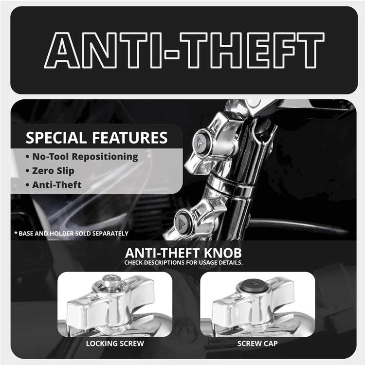 Tackform DuraLock 20 Series 3.5" dual socket arm in chrome for universal fit