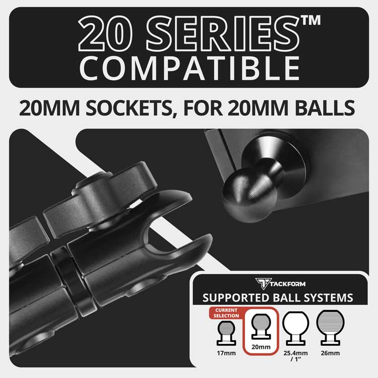 Tackform DuraLock 20 Series 3.5" dual socket arm for universal fit