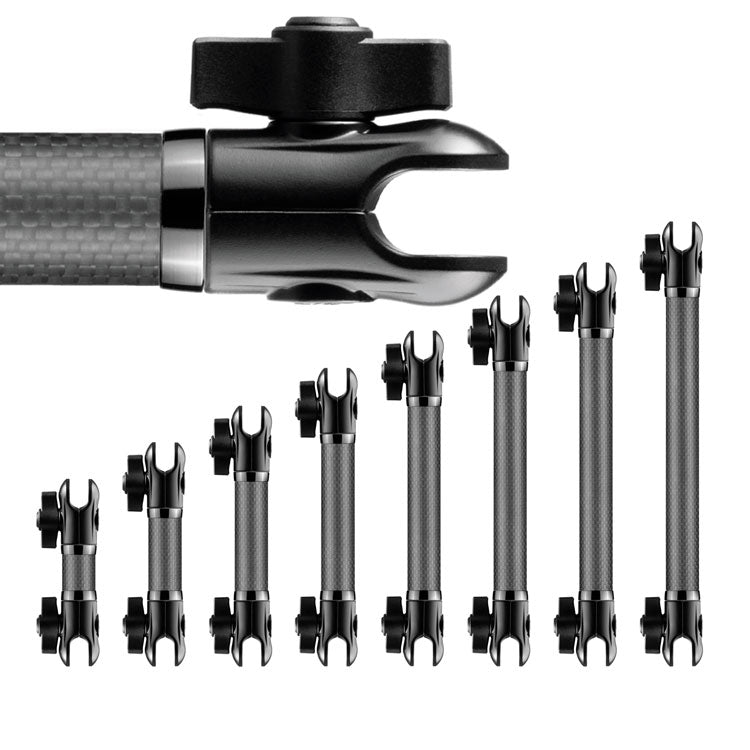 Tackform DuraLock 20 Series carbon fiber arm with dual 20mm sockets for universal fit