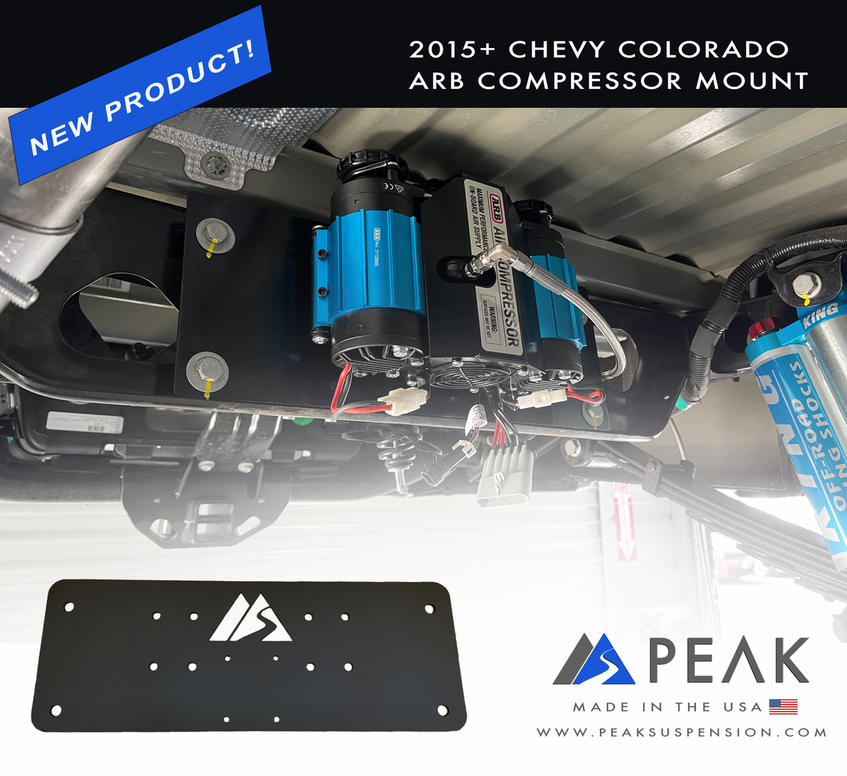 Peak Suspension ARB Compressor Mount (15+ Colorado/Canyon) for 2015+ Chevy Colorado / GMC Canyon