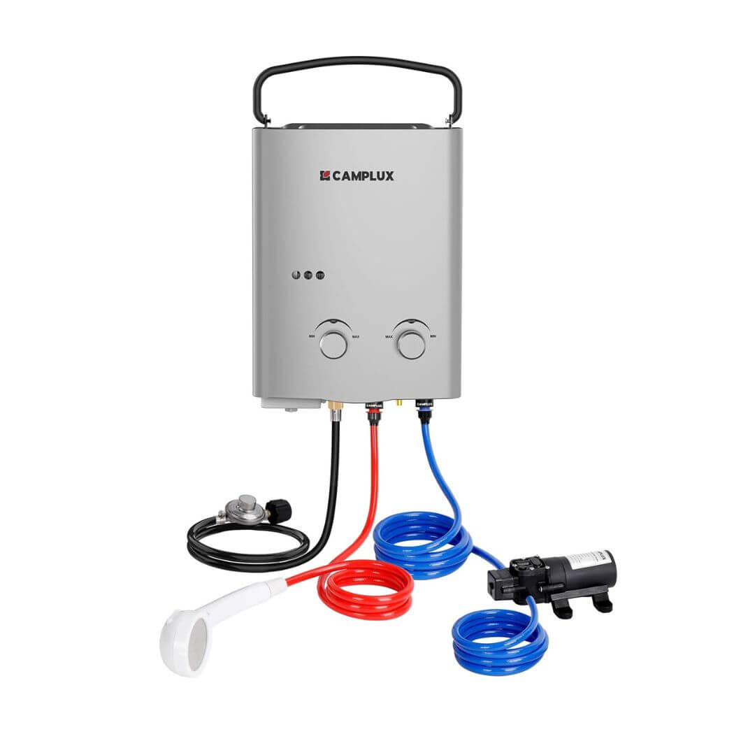 Camplux AY132GMAX Portable Propane Water Heater, Pump Stand Kit