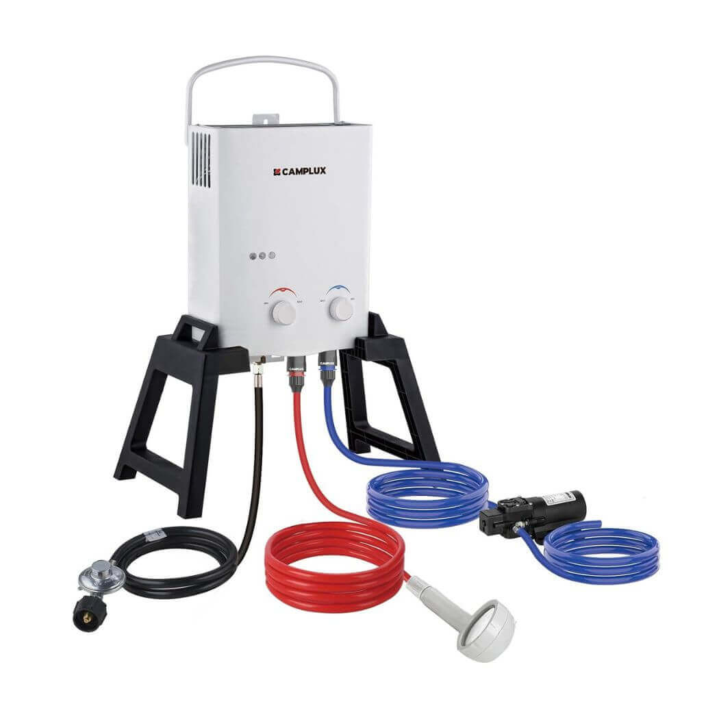 Camplux AY132GMAX Portable Propane Water Heater, Pump Stand Kit
