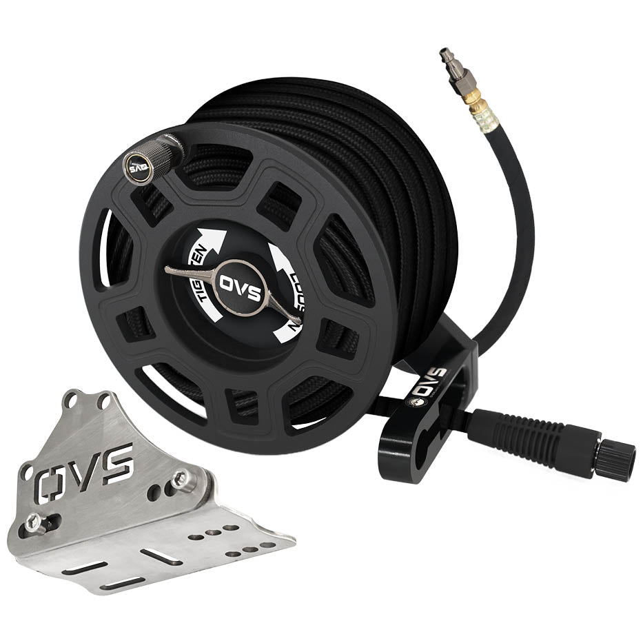 Overland Vehicle Systems ARK Air Reel Kit with 39 foot hose and mounting bracket