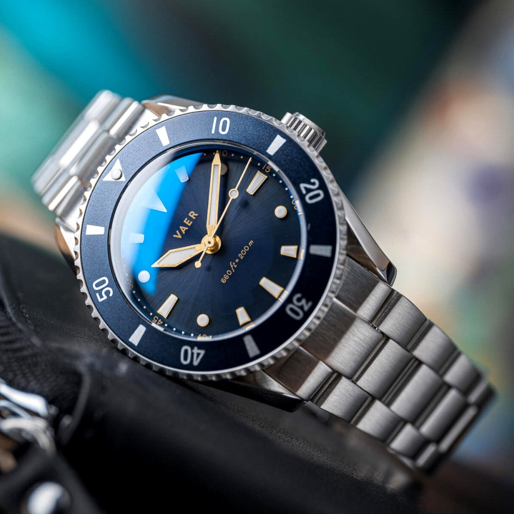 VAER DS4 Meridian Watch - Navy - Solar 38mm