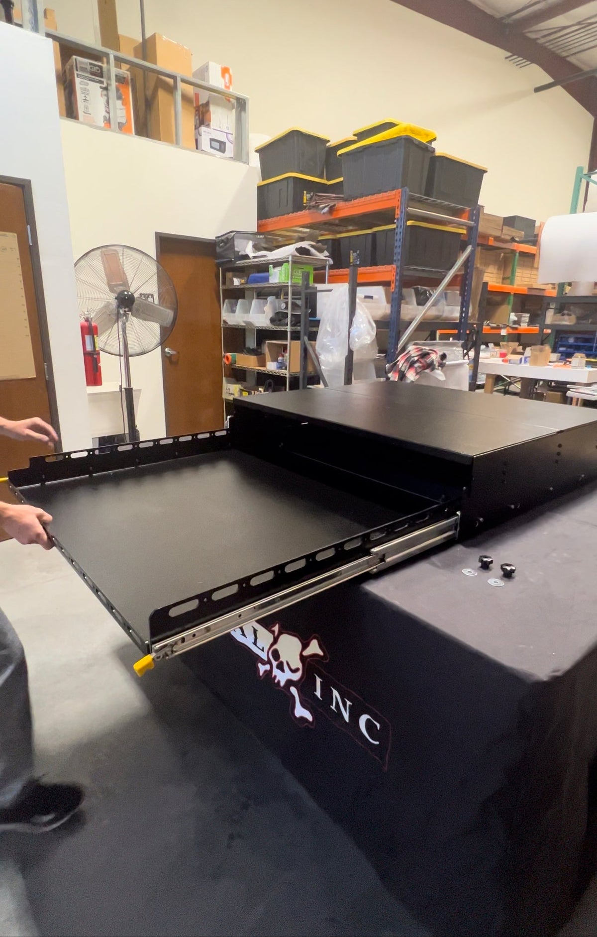 Diabolical Inc Clyde slide floor extended from a Bronco 2-door