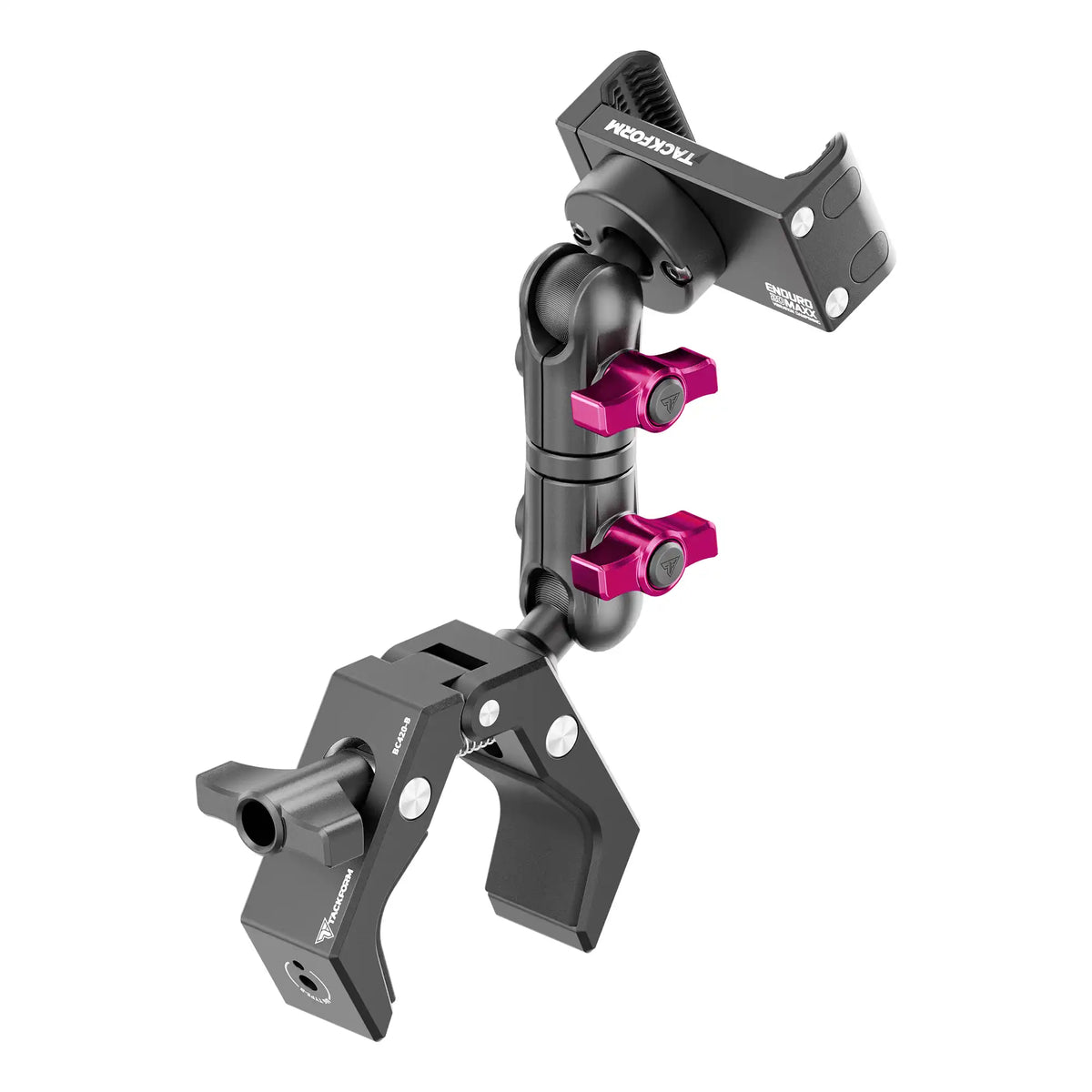 Tackform Enduro Series grab handle bar clamp long reach phone mount, universal fit
