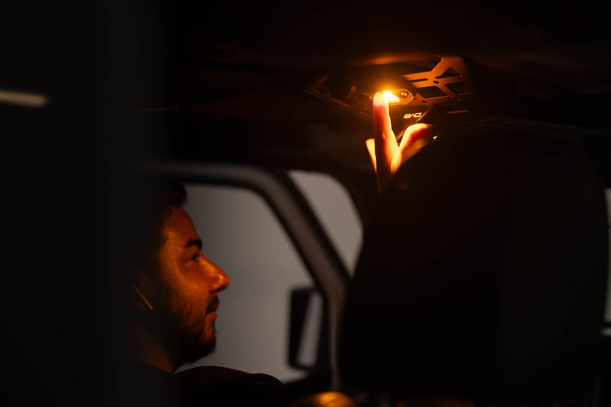 DV8 Offroad Elite white and amber push button dome light for universal fit