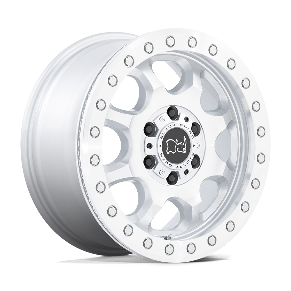 Black Rhino Venture Beadlock Wheel - Gloss Silver w/ Machined Face