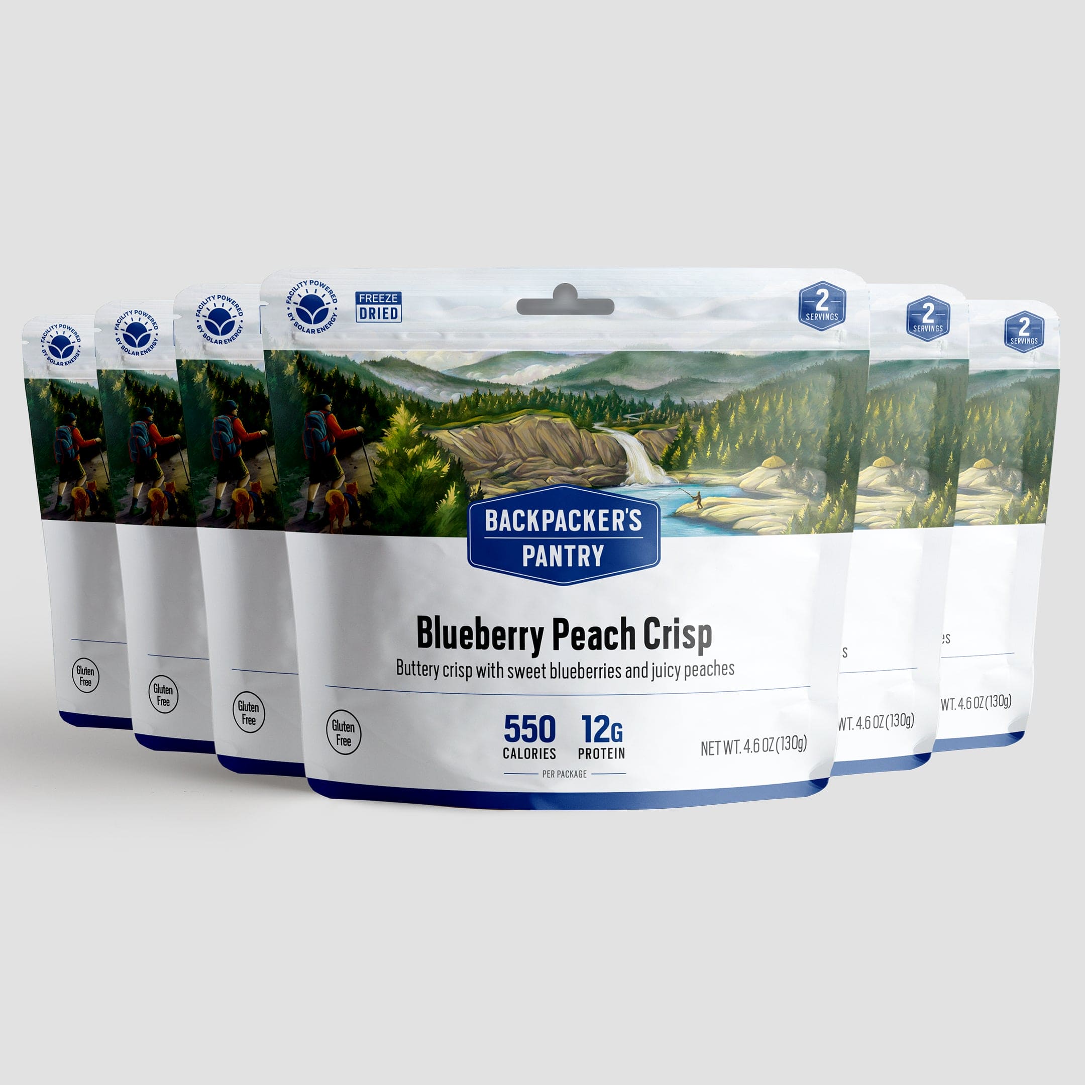 Crujiente de arándanos y melocotón