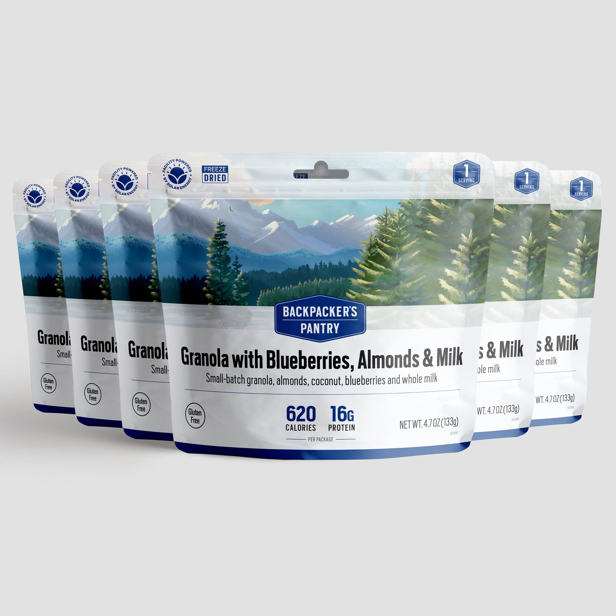 Granola con arándanos, almendras y leche