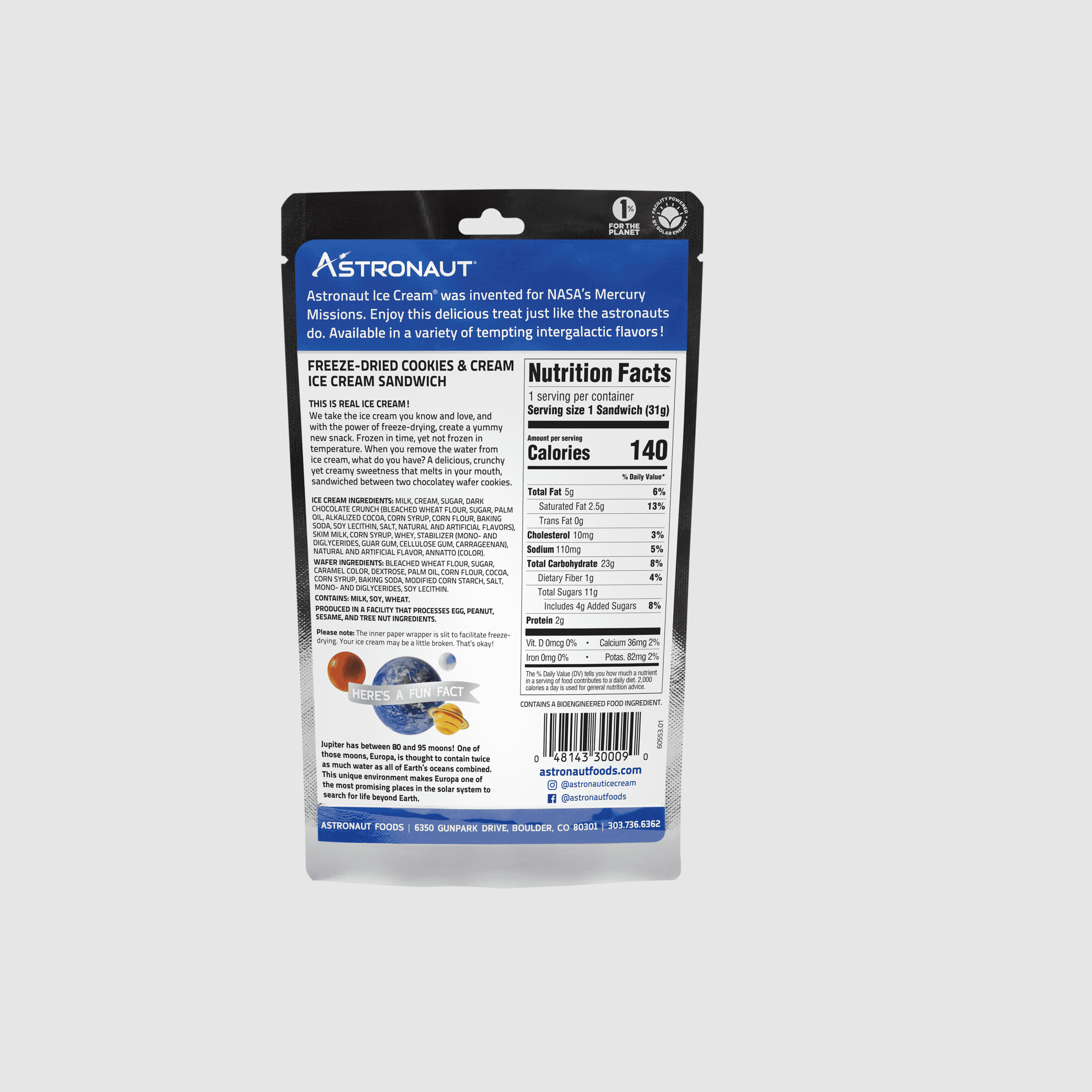 Backpacker's Pantry Cookies & Cream Ice Cream Sandwich