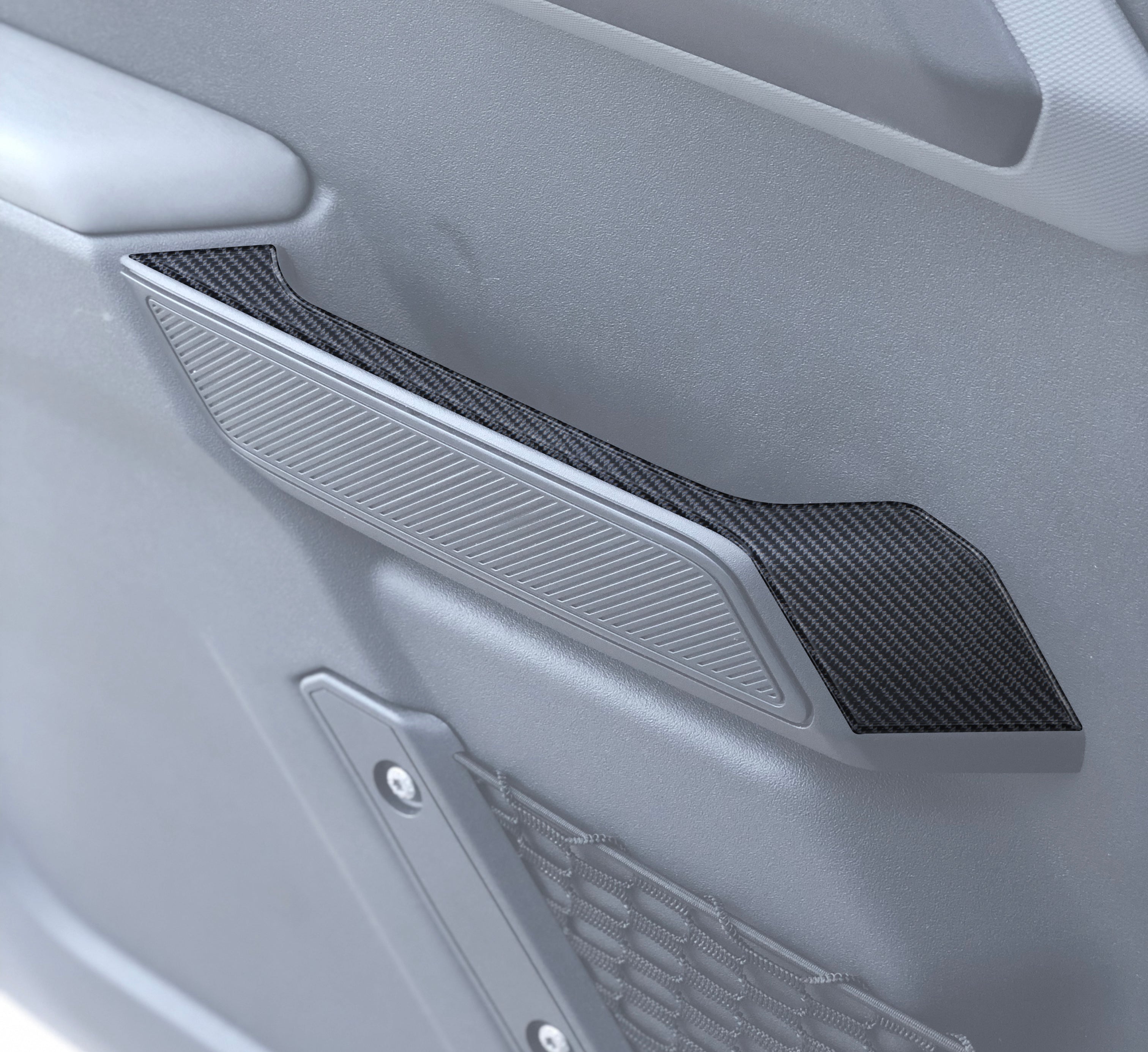 Tufskinz.com Upper Door Pull Handle Accent Overlays Fits 2021-2026 Ford Bronco - SKU BRO026-DCF-G - BRO026 DCF G Opacity - off-road overland product image