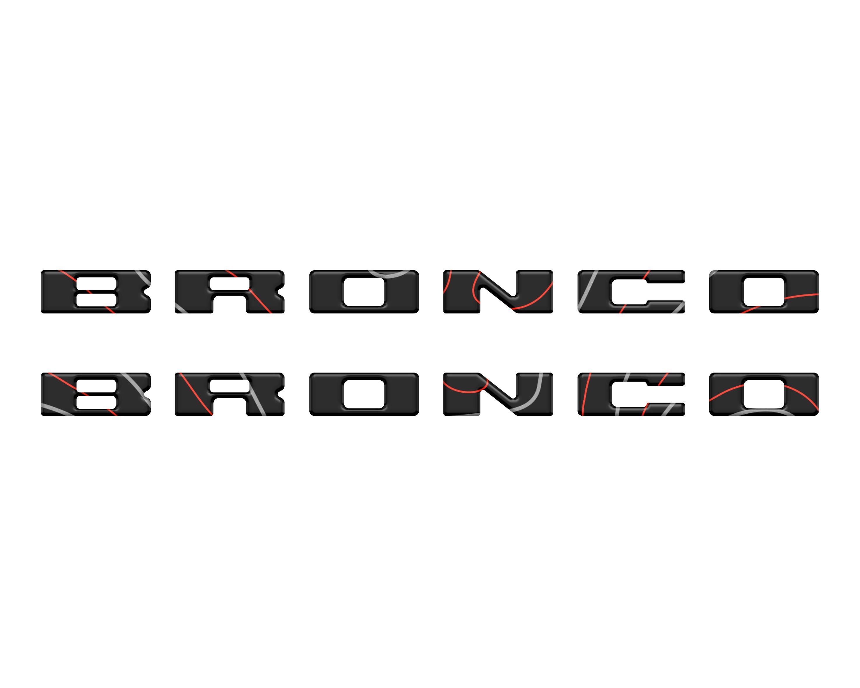 Bronco Running Board Letter Inserts/Overlays Fits 2021-2026 Ford Bronco