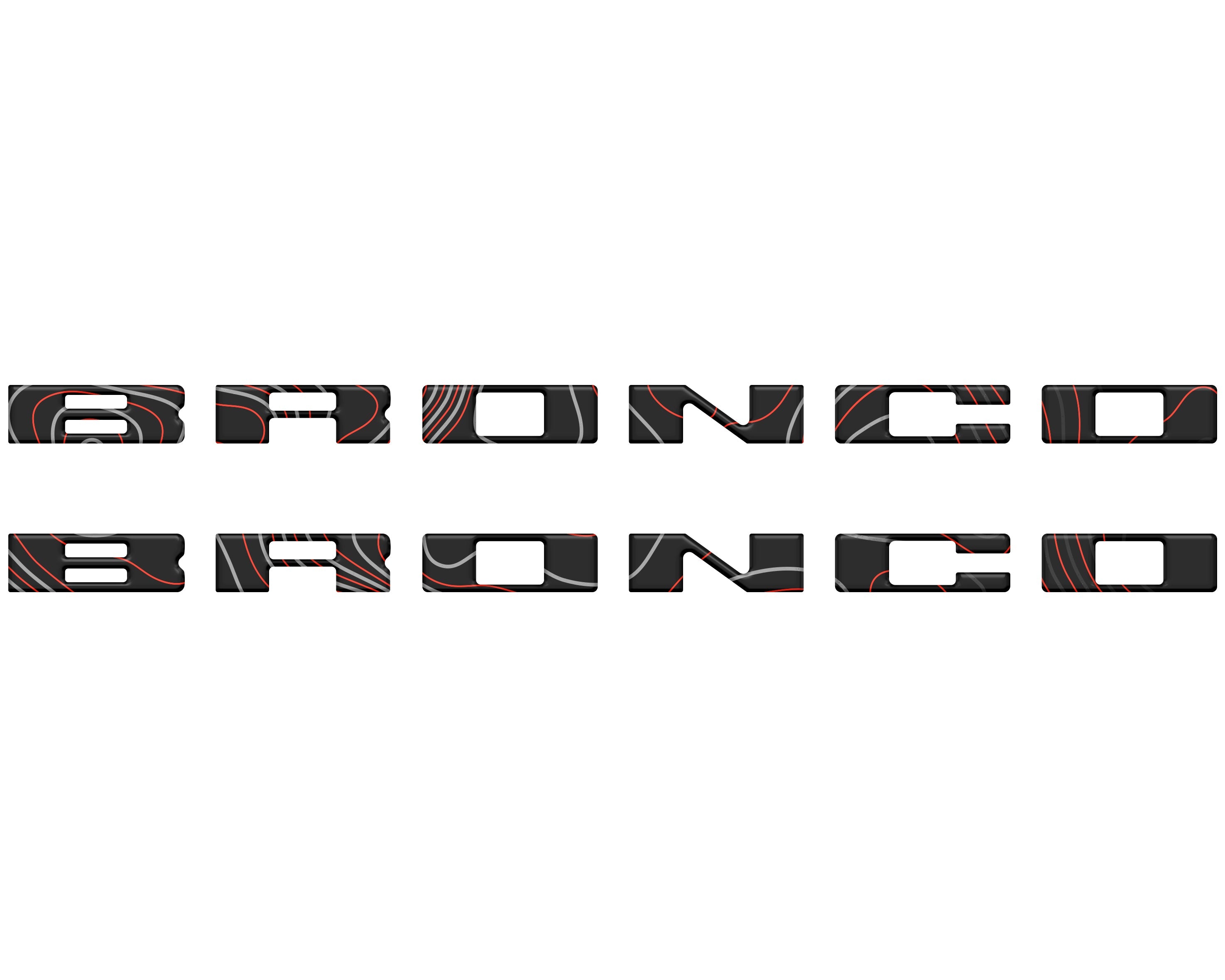 Bronco Running Board Letter Inserts/Overlays Fits 2021-2026 Ford Bronco