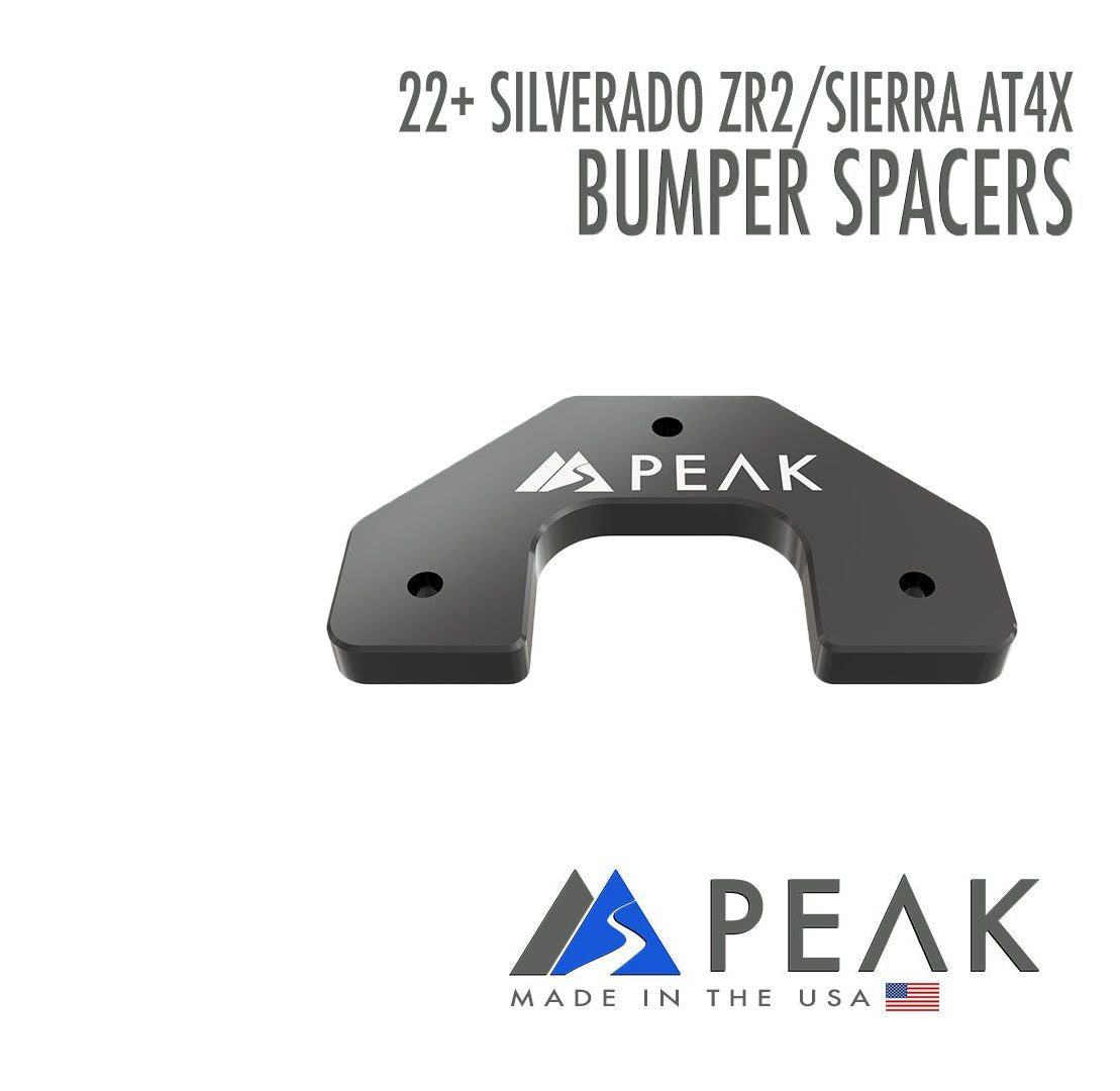 Peak Suspension Front Bumper Spacer – 22+ Silverado ZR2/Sierra AT4X 1500 for 2022+ Chevy Silverado 1500 / GMC Sierra 1500