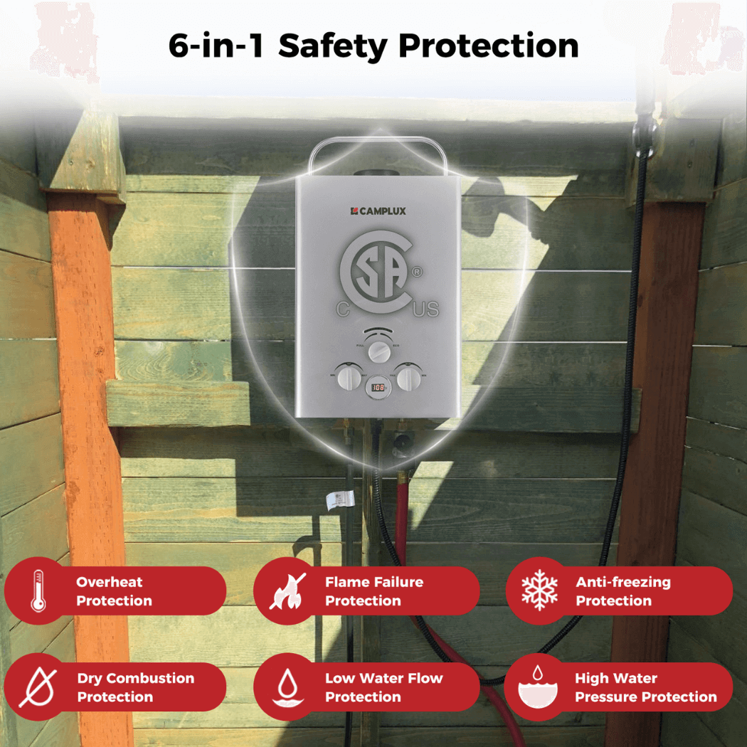 Camplux BW158G Camping Water Heater Propane