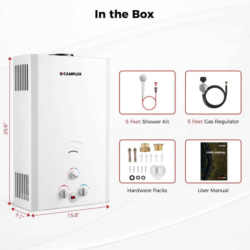 Camplux BW422 Camping Water Heater Propane