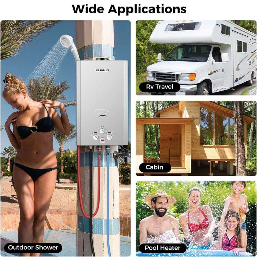 Camplux BW422G Camping Water Heater Propane
