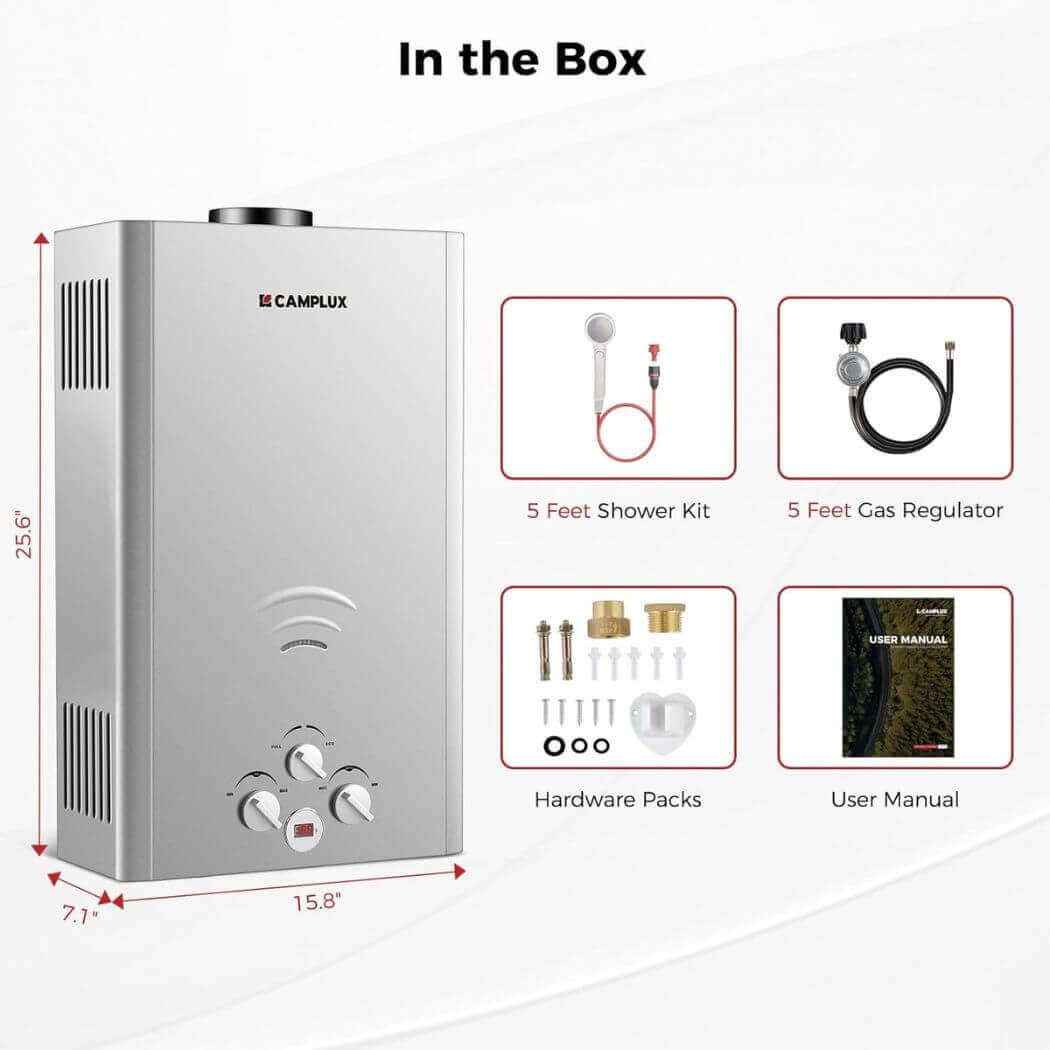 Camplux BW422G Camping Water Heater Propane