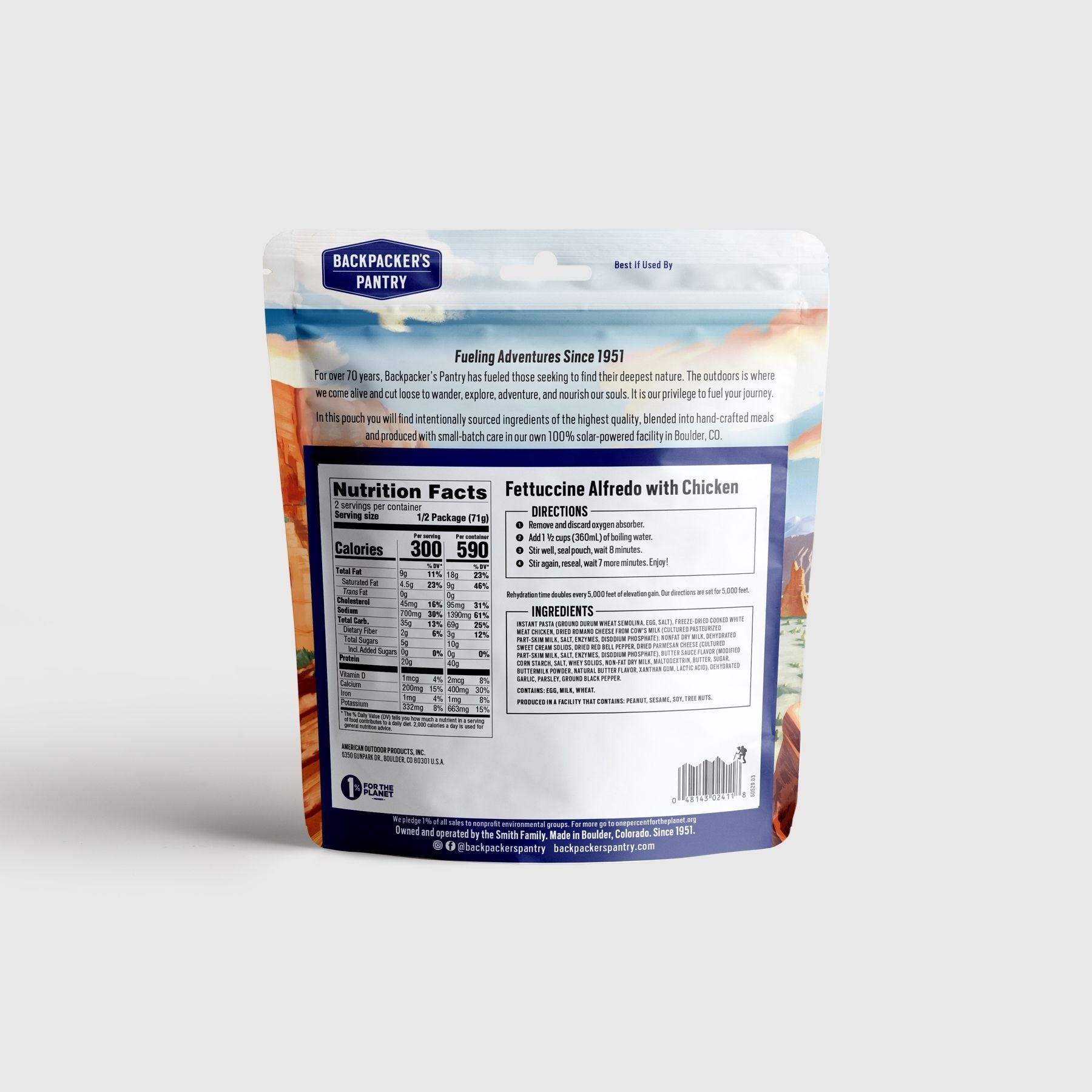 Backpacker's Pantry Fettuccine Alfredo with Chicken