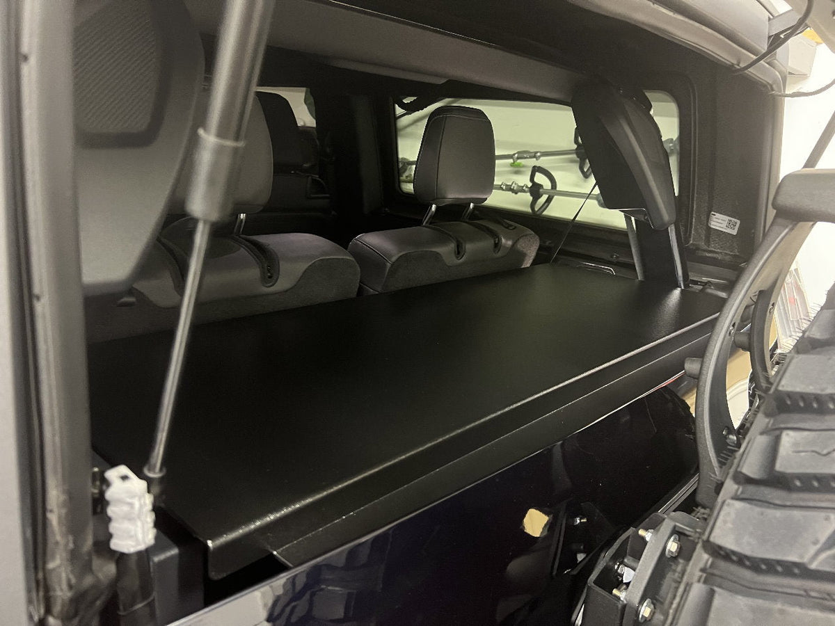 Diabolical Inc Locker security enclosure in a Ford Bronco 2-door